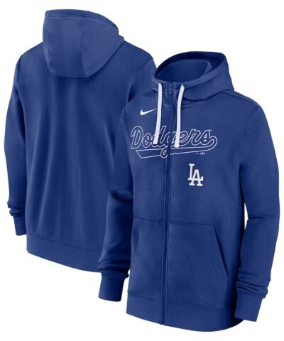 Los Angeles Dodgers Nike Knockout Script Full-Zip Hoodie - Royal