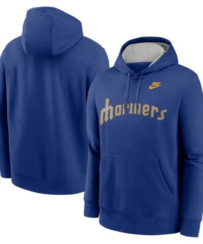Seattle Mariners Nike Rewind Club Logo Pullover Hoodie - Rush Blue