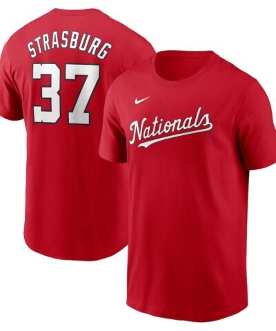Stephen Strasburg Washington Nationals Nike Fuse Name & Number T-Shirt - Red
