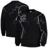 Chicago Cubs PLEASURES Lightning Crewneck Pullover Sweatshirt - Black
