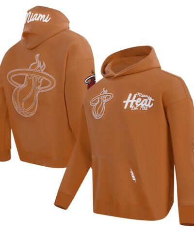 Miami Heat Pro Standard Paint the City Drop Shoulder Pullover Hoodie - Brown