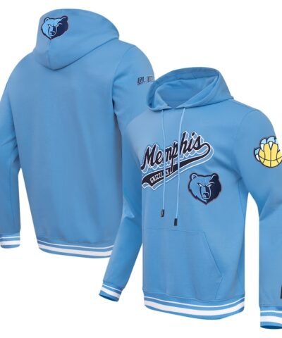 Memphis Grizzlies Pro Standard Script Tail Pullover Hoodie - Light Blue