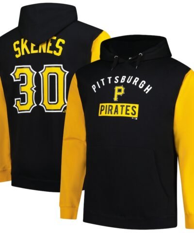 Paul Skenes Pittsburgh Pirates Profile Big & Tall Fleece Pullover Hoodie - Black