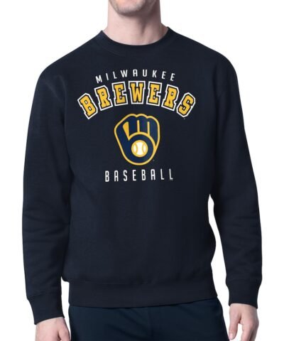 Milwaukee Brewers Starter Team Logo Fleece Pullover Sweatshirt - Navy