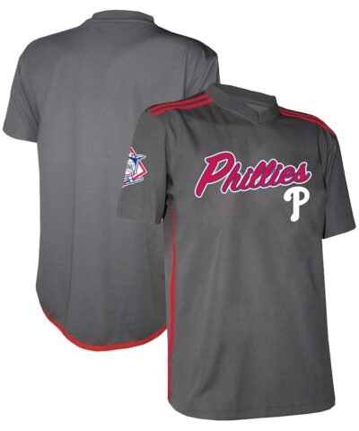 Philadelphia Phillies Stitches Team V-Neck Jersey - Charcoal