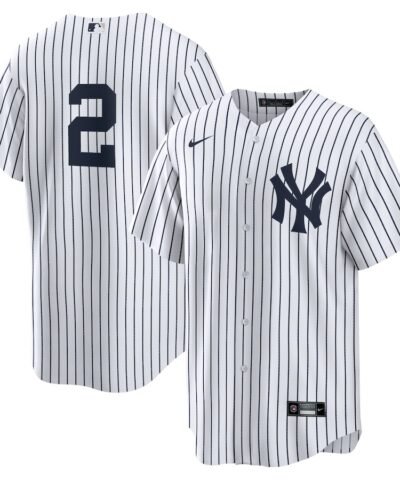 Derek Jeter New York Yankees Nike Replica Jersey - White/Navy