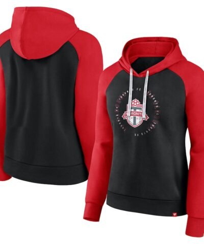 Toronto FC Fanatics Women's Instep Raglan Pullover Hoodie - Black/Red