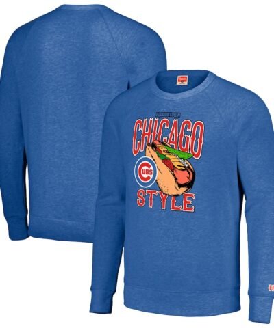 Chicago Cubs MLB x Guy Fieri’s Flavortown Unisex Tri-Blend Pullover Sweatshirt - Royal