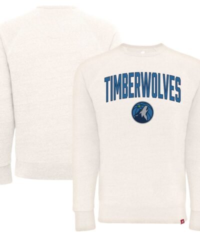 Minnesota Timberwolves Sportiqe Unisex Harmon Super Soft Tri-Blend Raglan Pullover Sweatshirt - Cream