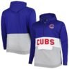 Chicago Cubs Big & Tall Fleece Half-Zip Hoodie - Royal/White