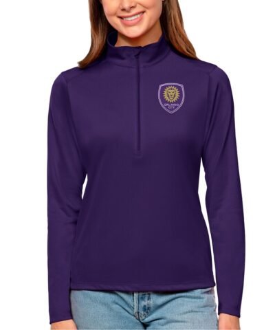 Orlando City SC Antigua Women's Tribute Quarter-Zip Pullover Top - Purple