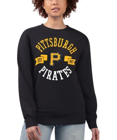 Pittsburgh Pirates G-III 4Her by Carl Banks Women's Team Logo Fleece Pullover Sweatshirt - Black
