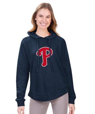 Philadelphia Phillies G-III 4Her by Carl Banks Women's Jordan Angel Raglan Fleece Pullover Hoodie - Navy