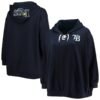 Tampa Bay Rays Women's Plus Size Lace-Up V-Neck Pullover Hoodie - Navy