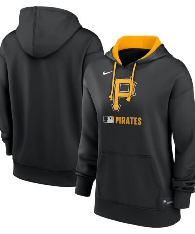 Pittsburgh Pirates Nike Women's Authentic Collection Performance Pullover Hoodie - Black