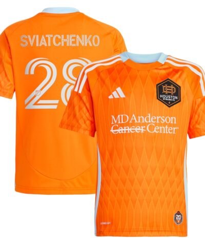 Erik Sviatchenko Houston Dynamo FC adidas Youth 2025 Season 20 Replica Player Jersey - Orange