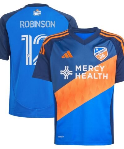Miles Robinson FC Cincinnati adidas Youth 2025 Orange and Blue Legacy Kit Replica Player Jersey - Blue