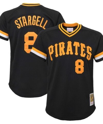 Willie Stargell Pittsburgh Pirates Mitchell & Ness Youth Cooperstown Collection Mesh Batting Practice Jersey - Black