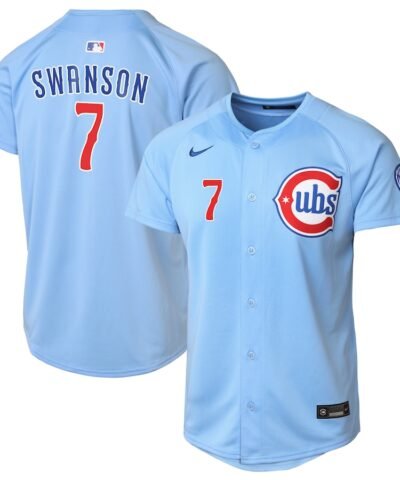 Dansby Swanson Chicago Cubs Nike Youth 2nd Alternate Limited Player Jersey - Light Blue