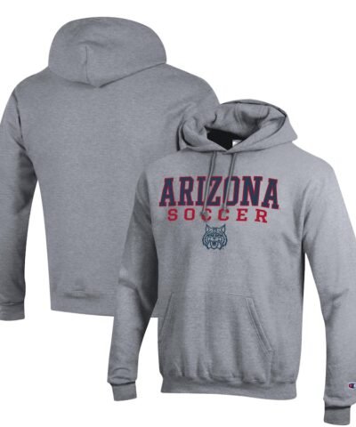 Arizona Wildcats Champion Soccer Stack Logo Powerblend Pullover Hoodie - Gray