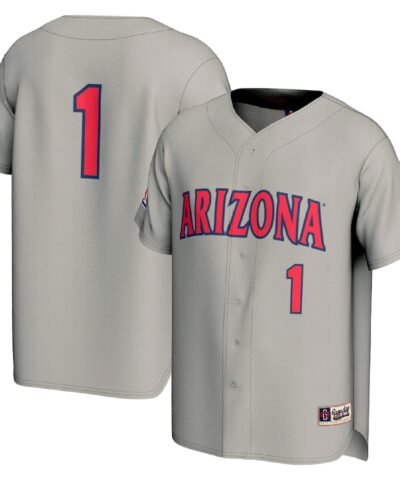 #1 Arizona Wildcats GameDay Greats Lightweight Baseball Fashion Jersey - Gray