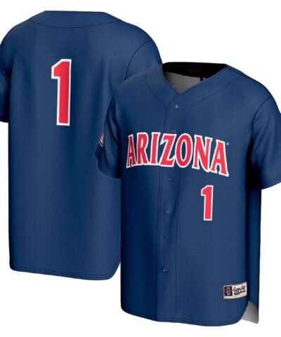 #1 Arizona Wildcats GameDay Greats Lightweight Baseball Fashion Jersey - Navy