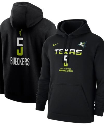 Paige Bueckers Dallas Wings Nike 2025 WNBA Draft Rebel Edition Name & Number Pullover Hoodie - Black