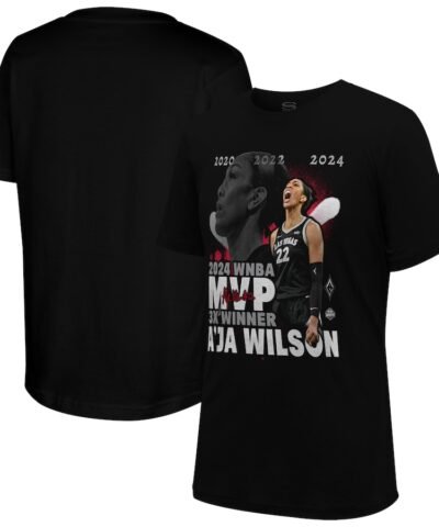 A'ja Wilson Las Vegas Aces Stadium Essentials  2024 Crossroads T-Shirt - Black