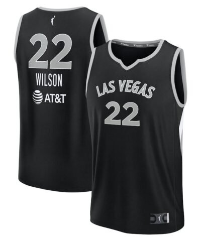 A'ja Wilson Las Vegas Aces Fanatics Unisex Explorer Edition Fast Break Replica Jersey - Black