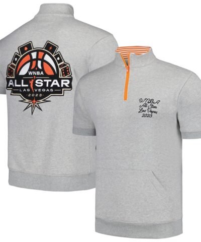 Unisex 2023 WNBA All-Star Game Fashion Half-Zip Short Sleeve Pullover Top - Heather Gray