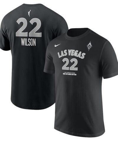 A'ja Wilson Las Vegas Aces Nike Unisex Explorer Edition Name & Number T-Shirt - Black