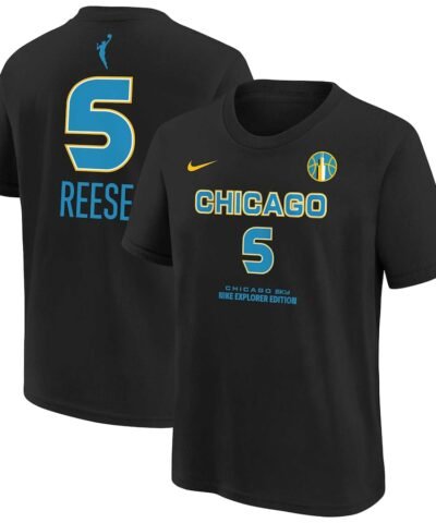 Angel Reese Chicago Sky Nike Unisex 2024 WNBA Draft Name & Number T-Shirt – Black