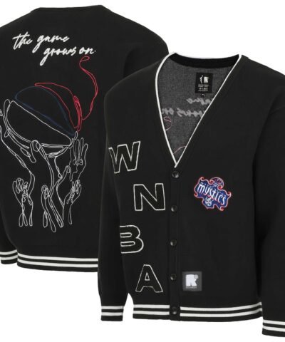 Washington Mystics round21 Unisex Campus Fit Full-Button Cardigan - Black