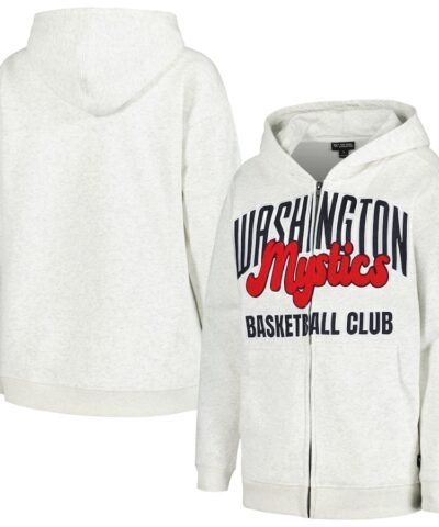 Washington Mystics The Wild Collective Women's Washed Full-Zip Hoodie - Heather Gray
