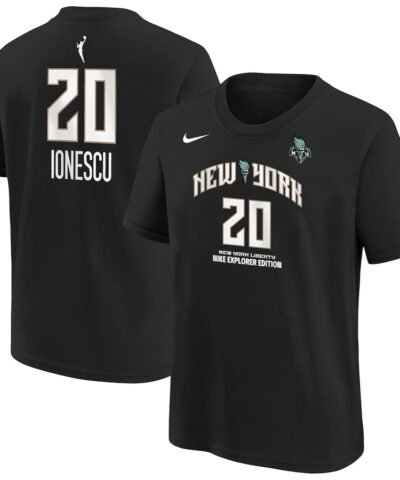 Sabrina Ionescu New York Liberty Nike Youth Explorer Edition Name & Number T-Shirt - Black
