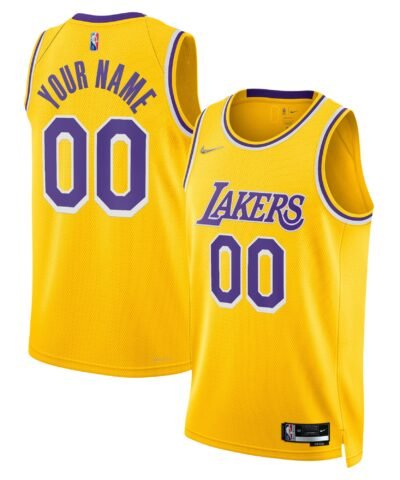 Los Angeles Lakers Nike 2021/22 Diamond Swingman Custom Jersey - Icon Edition - Gold