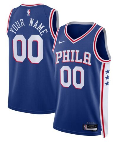 Philadelphia 76ers Nike Unisex 2022/23 Swingman Custom Jersey Royal - Icon Edition
