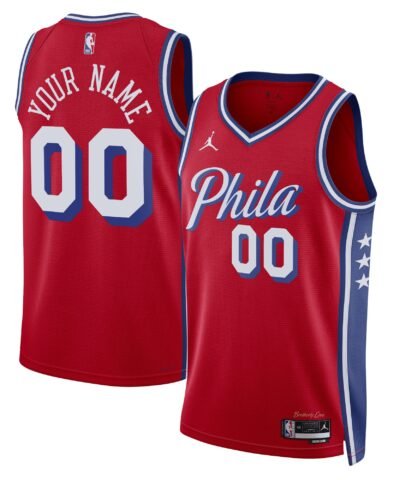 Philadelphia 76ers Jordan Brand Unisex 2022/23 Swingman Custom Jersey - Statement Edition - Red