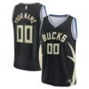 Milwaukee Bucks Fanatics Custom Fast Break Jersey - Statement Edition - Black