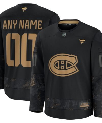 Montreal Canadiens Fanatics 2024 Military Appreciation Custom Practice Jersey - Black