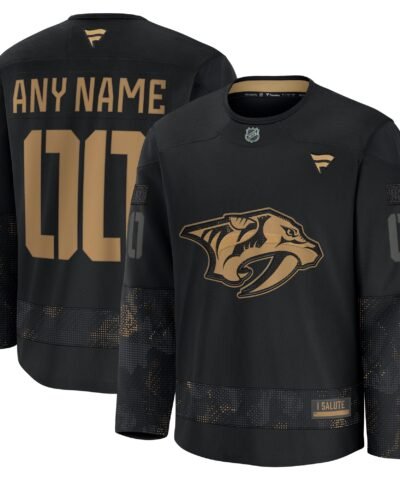 Nashville Predators Fanatics 2024 Military Appreciation Custom Practice Jersey - Black