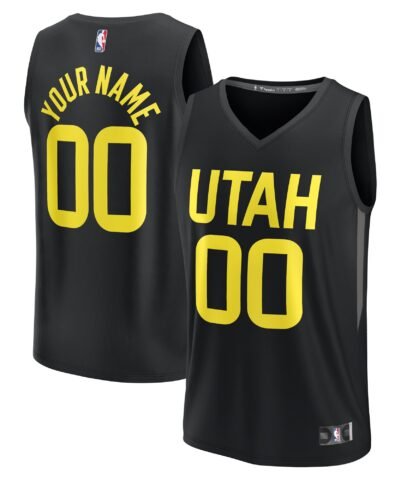 Utah Jazz Fanatics  Fast Break Custom Replica Jersey - Black - Statement Edition