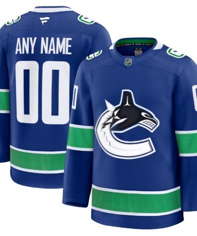 Vancouver Canucks Fanatics Home Premium Custom Jersey - Blue