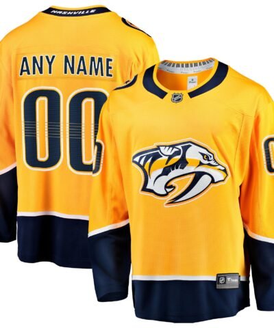 Nashville Predators Fanatics Home Breakaway Custom Jersey - Gold