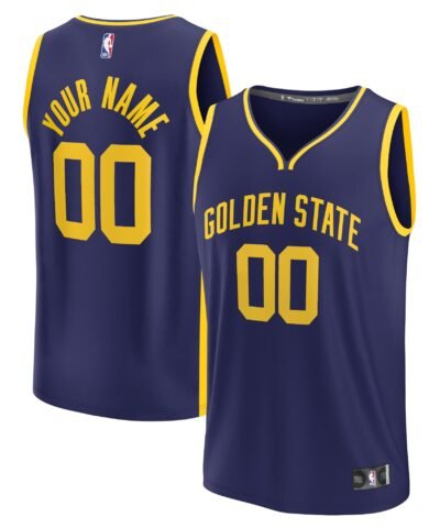 Golden State Warriors Fanatics Fast Break Replica Custom Jersey - Statement Edition - Navy