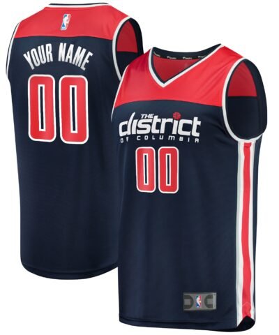 Washington Wizards Fanatics Fast Break Replica Custom Jersey Navy - Statement Edition