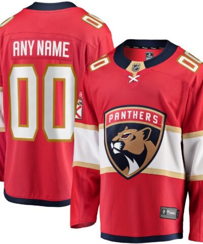 Florida Panthers Fanatics Home Breakaway Custom Jersey - Red