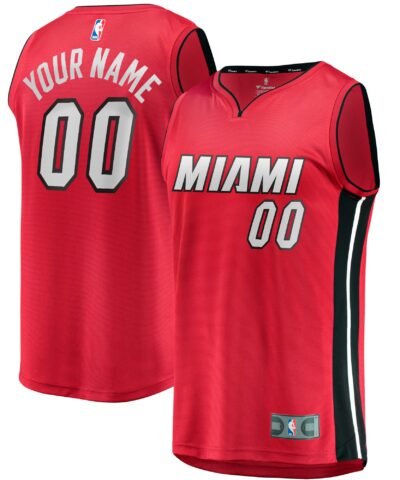 Miami Heat Fanatics Fast Break Custom Jersey - Red - Statement Edition