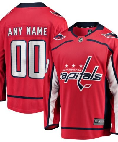 Washington Capitals Fanatics Home Breakaway Custom Jersey - Red