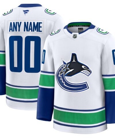 Vancouver Canucks Fanatics Away Premium Custom Jersey - White